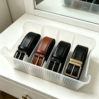 PP Belt and Mask Storage Box with Dividers for Wardrobe Drawers