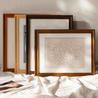 Solid Wood Picture Frame for Wall Mounting, Poster and Puzzle Display with Mat Board