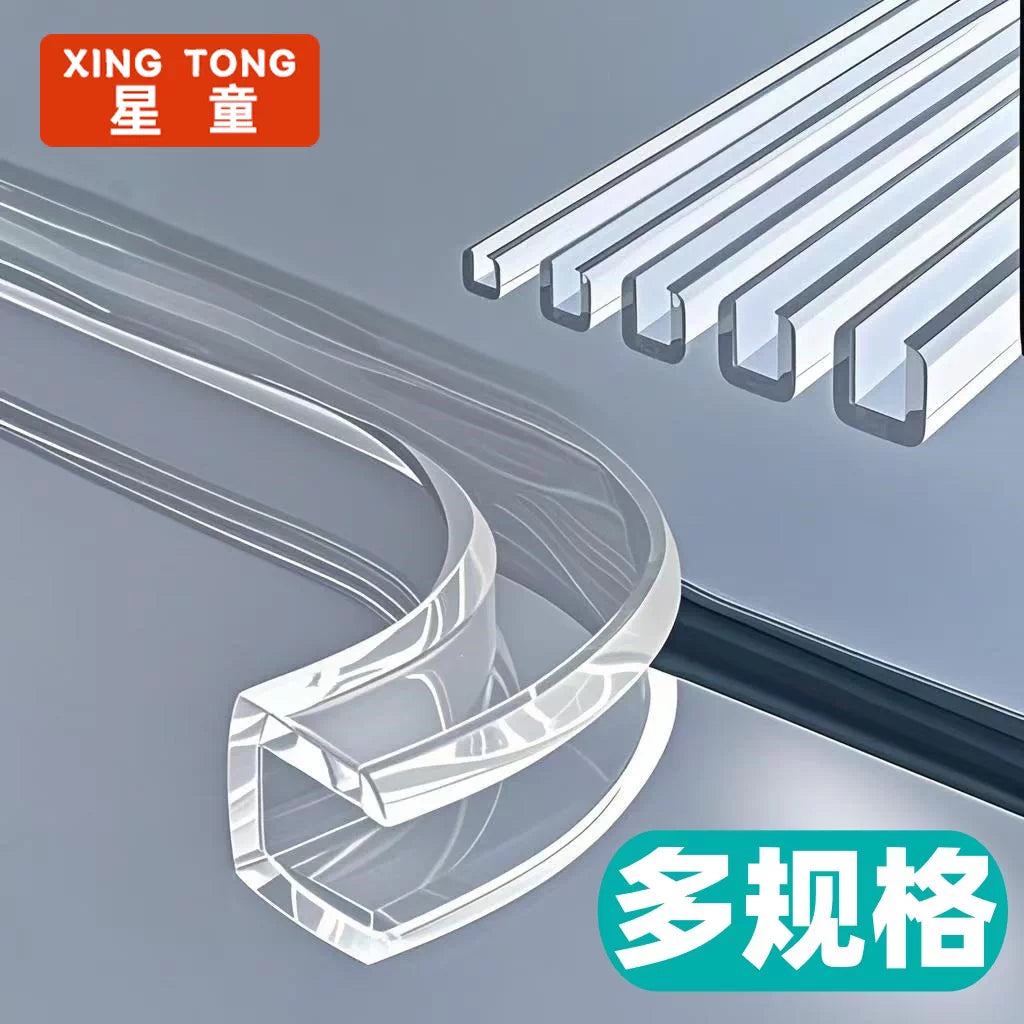 Clear Invisible Edge Protector Strip for Glass Doors, Tables, and Furniture