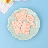 Badminton Series Cookie Cutters 3D Cartoon Racket DIY Clay Sports Simulation Molds
