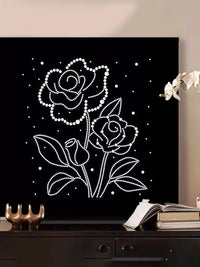 DIY Pearl Painting Kit with Frame - Vintage Butterfly & Rose Designs for Living Room Decor