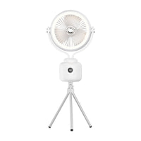 Portable Outdoor Camping Fan with LED Light, USB Rechargeable Desk Tripod Fan, Multi-functional Oscillating Hanging Fan