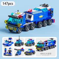 Compatible Tank Police Car Building Blocks Small Particle Assembly Vehicle Educational Toy Gift