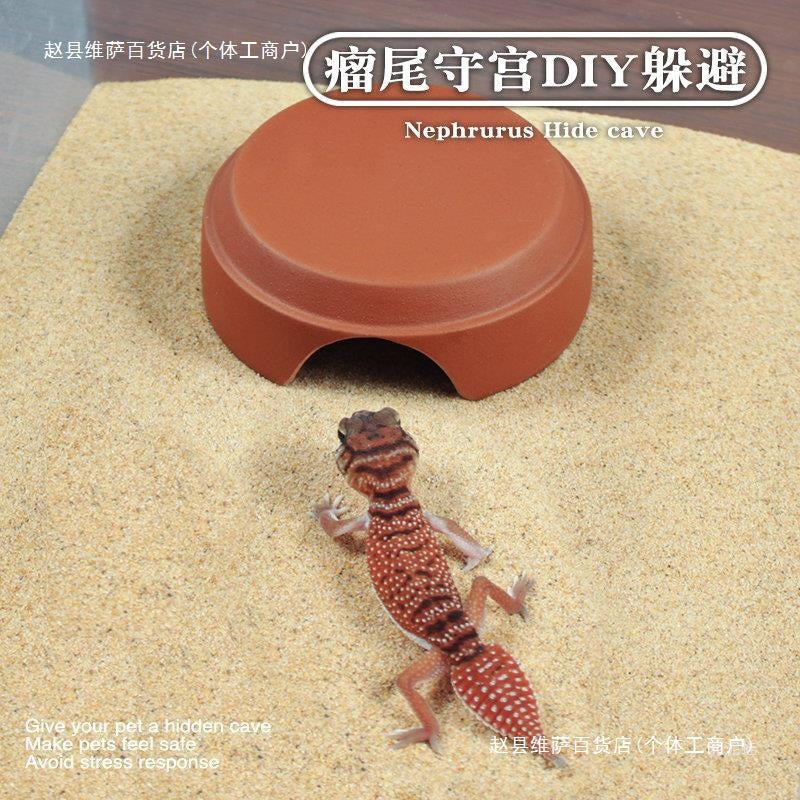 Reptile Humidifying Hideaway Cave for Geckos and Hermit Crabs, Ceramic Moisturizing Shelter