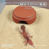 Reptile Humidifying Hideaway Cave for Geckos and Hermit Crabs, Ceramic Moisturizing Shelter