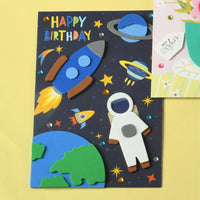Teacher's Day Greeting Card DIY Kit for Kids, Cartoon Handmade Birthday Blessing Card with Envelope