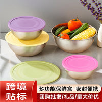 Stainless Steel Mixing Bowl Set with Lids - Deep Salad Bowls for Baking, Cooking, and Food Prep