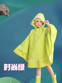 Kids' Japanese Style Lightweight Rain Poncho for Boys and Girls, School Children Raincoat