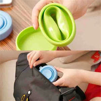 Collapsible Silicone Travel Cup with Lid for Outdoor Camping and Picnic