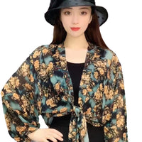 2023 New Wide Sleeve Sun Protection Shawl Ice Silk Chiffon UV Protection Cardigan