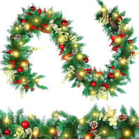 Christmas Red Berry Eucalyptus Garland for Holiday Decor