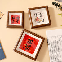 Hollow Wooden Square Photo Frame for Desk Display, 4-6 Inch Art Picture Frame