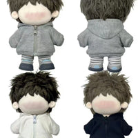 10cm Cotton Doll Hoodie Sweatshirt for Unattributed Dolls, Black/White/Gray