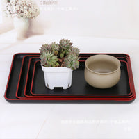 Rectangular Ceramic Succulent Planter Tray with Drainage Base