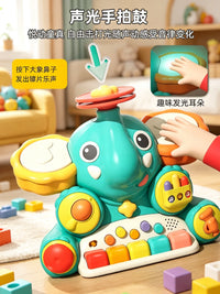 Elephant Piano Jazz Drum Set for Babies and Toddlers, Multifunctional Musical Toy for Early Education