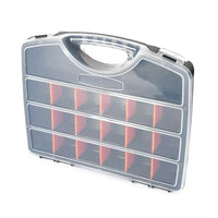 Portable Plastic Tool Box with Compartments for Hardware and Electronic Components