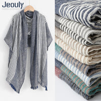 Men's Striped Lightweight Scarf for Spring/Summer - Casual Color Block Design
