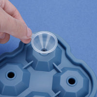 Diamond-Shaped Silicone Ice Cube Tray for Whiskey and Cocktails, 6-Cavity