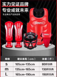 Boxing Protective Gear Set for Kids and Adults - Headgear, Groin Guard, Shin Guards, Chest Protector