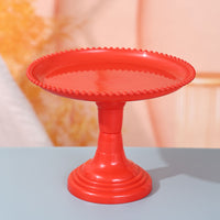 Beaded Edge Pedestal Cake Stand Fruit Plate, Nordic Style Dessert Snack Tray for Living Room