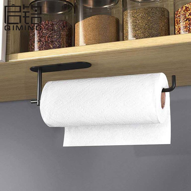 Self-Adhesive Stainless Steel Paper Towel Holder for Kitchen and Bathroom, No-Drill Wall Mount