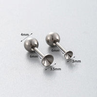Hansen F136 Titanium Alloy Screw-On Ball Zircon Ear Stud DIY Cartilage Piercing Jewelry Accessory