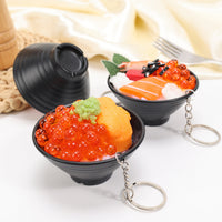 Realistic Japanese Food Bowl Keychain / Model - Sushi, Beef, Eel Rice