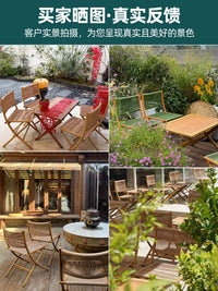 Outdoor Foldable Wicker Chair and Table Set for Patio Garden Balcony