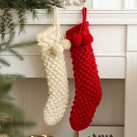Knitted Christmas Stocking Large 46cm for Gifts and Decoration