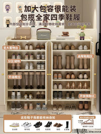 Narrow Entryway Shoe Rack with Multi-layer Storage and Cream Style Design