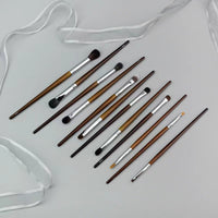 Professional Wool & Fiber Eyeshadow Blending Brush Set for Nose Contour, Concealer, Lip, and Brow