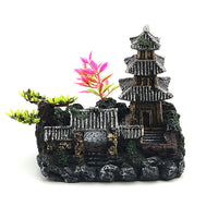 Aquarium Pagoda Tower Ornament Fish Tank Landscape Decoration Resin Craft