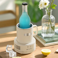 Portable Electric Cooling & Heating Cup for Beverages - Desktop Mini Fridge for Office & Dorm