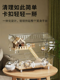 Large Hamster Cage Golden Bear Luxury Villa Acrylic Transparent Breeding Box