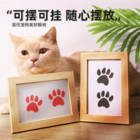 Pet Paw Print Kit - Inkless Footprint Keepsake for Cats and Dogs - Memorial Photo Frame Gift