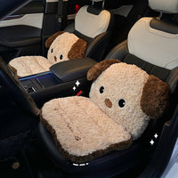 Plush Winter Car Seat Cushion for Women, Integrated Backrest Design, Thickened Warm Seat Pad