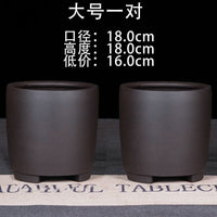 Cylindrical Zisha Orchid Pot Ceramic Planter for Indoor Desktop Plants