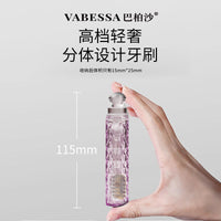 Portable Folding Toothbrush with Soft Bristles and Crystal Handle