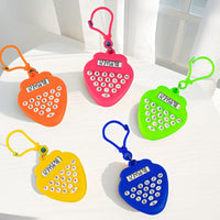 Cute Strawberry Mini Calculator 8-Digit Candy Color Silent Portable Keychain Calculator for Students