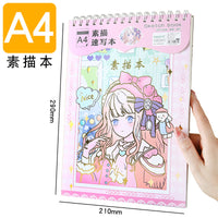 Cartoon A4 Sketchbook for Art Students, Thickened Sketch Pad for Drawing and Doodling