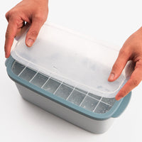 Household 24-Grid Silicone Ice Cube Tray with Lid and Storage Bin, Large Capacity Easy Release Ice Mold Set