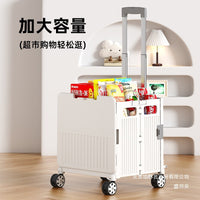 Foldable Shopping Cart with Aircraft Wheels, Portable Grocery Utility Cart for Camping and Hauling, Stair Climbing Design
