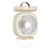 Portable Desk Fan with Night Light, Brushless Motor, Large Airflow for Office & Outdoor Use