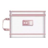 Double-Layer Zipper Mesh A4 Document Bag for Student Homework and Subject Classification, Large Capacity Transparent File Pouch