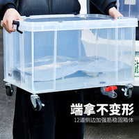 Portable Car Live Fish Tank Oxygenated Outdoor Plastic Aquarium Seafood Fishing Box with Drainage and Wheels