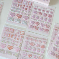 Korean Style Pink 3D Bubble Stickers for Scrapbooking and Decoration