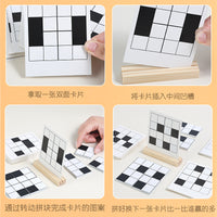 Black and White Battle Card Logic Puzzle Game for Kids