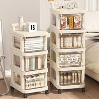 Under Desk Storage Cart with Drawers, Multi-layer Mobile Organizer for Home Office Gaming Room, Snack Storage Cabinet