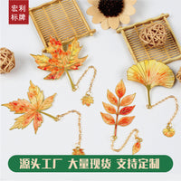 Vintage Metal Leaf Bookmark - Ginkgo Leaf Design for Students & Gifts