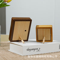 Solid Wood Mortise and Tenon Photo Frame Walnut Golden Sandalwood Rounded Corner Mini Desktop Display
